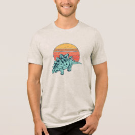 Solnedgångs Serenitet: Retro Stegosaurus T-Shirt