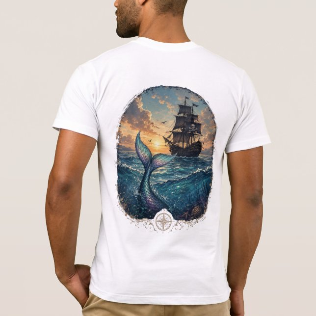 Solnedgångs Siren & Skugga T Shirt (Baksida)