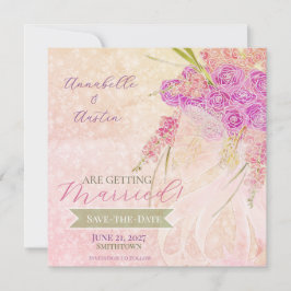 Solnedgångs slöjbåge Bright Rose Bouquet   Spara Datumet