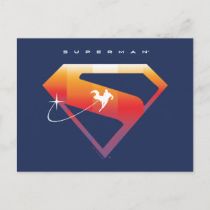 Solnedgångs Soar Superman Sköld Vykort