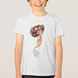 Solnedgångs Stjärna Siren Vattenfärg T Shirt