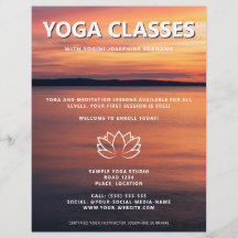 Solnedgångs yogaklasser Yogastudio Kampanj