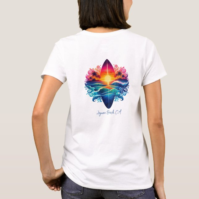 Solnedgångs ytskiktskurvor t shirt (Baksida)