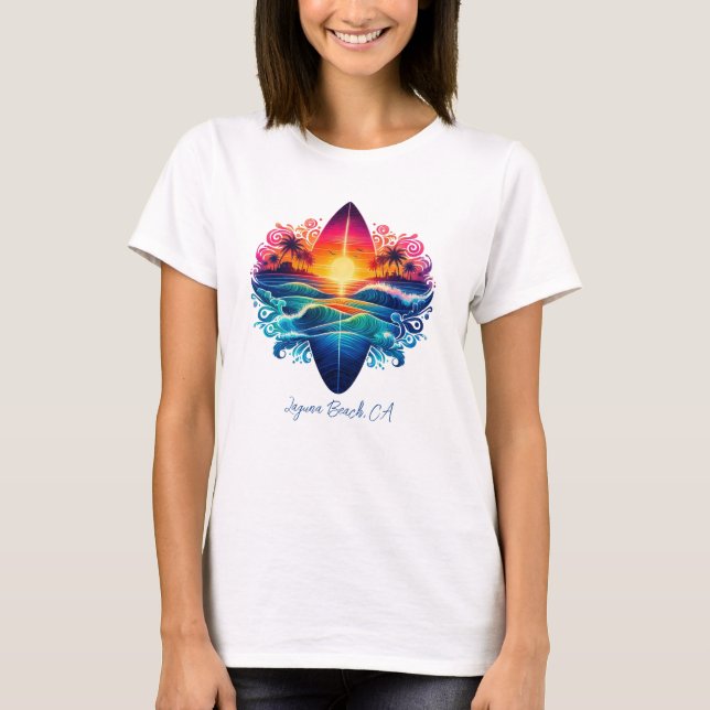 Solnedgångs ytskiktskurvor t shirt (Framsida)