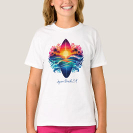Solnedgångs ytskiktskurvor t shirt