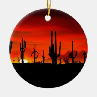 SolnedgångSaguarosSonoran öken Arizona Julgransprydnad Keramik