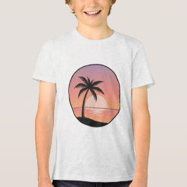 Solnedgångsbadge för strand t shirt