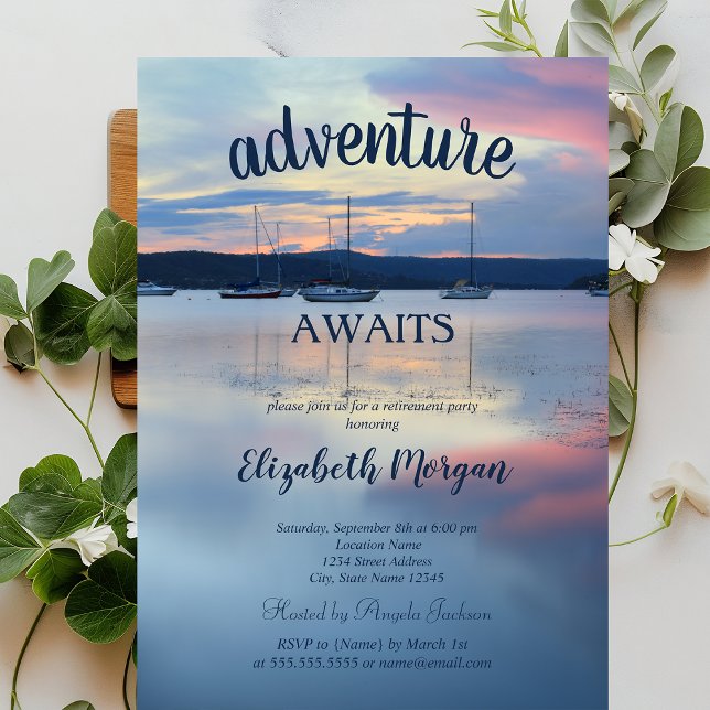 Solnedgångsbåtarnas pensionsfest inbjudningar (Skapare uppladdad)