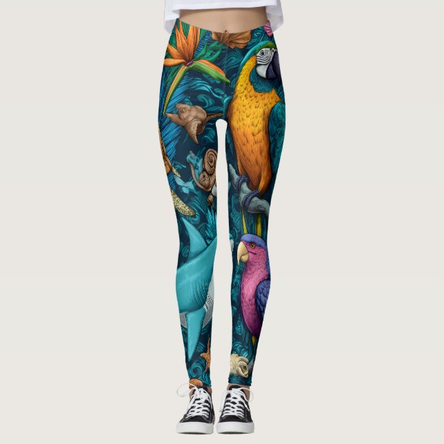 Solnedgångsbeach Leggings Present (Framsida)