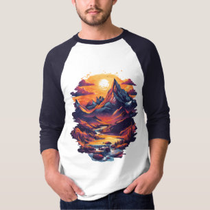 Solnedgångsberg Escape Grafisk T-Shirt