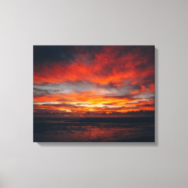 Solnedgångsbild på duk vid stranden canvastryck