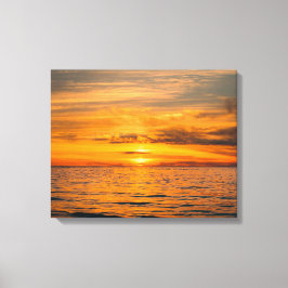 Solnedgångsbild på stranden på canvas