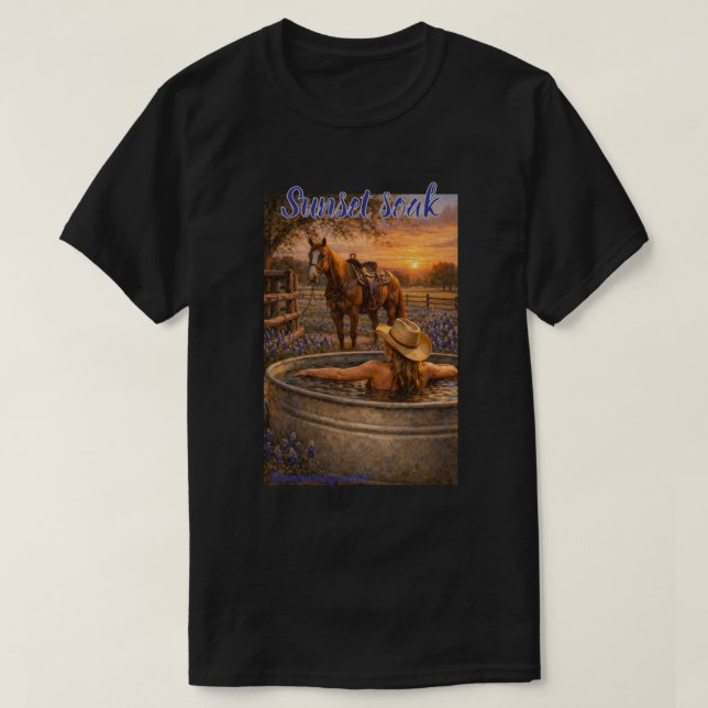 Solnedgångsblötning T Shirt (Design framsida)