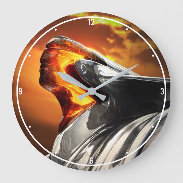 Solnedgångschef Pontiac Chieftain Classic Car Stor Klocka (Framsida)