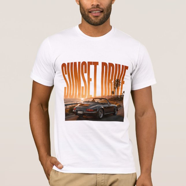 Solnedgångsdrift Lyxig Vägresa Grafik T Shirt (Framsida)