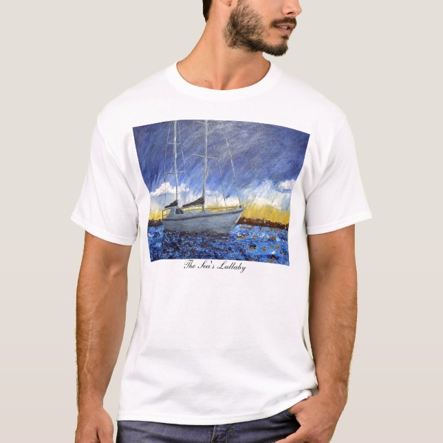 SolnedgångsegelbåtT-tröja Tee Shirt (Framsida)