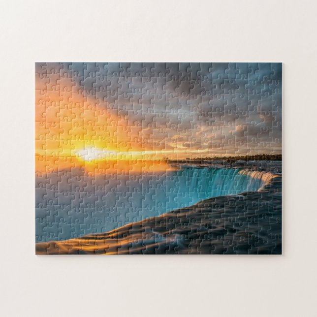 Solnedgångsfallpussel Pussel (Horisontell)