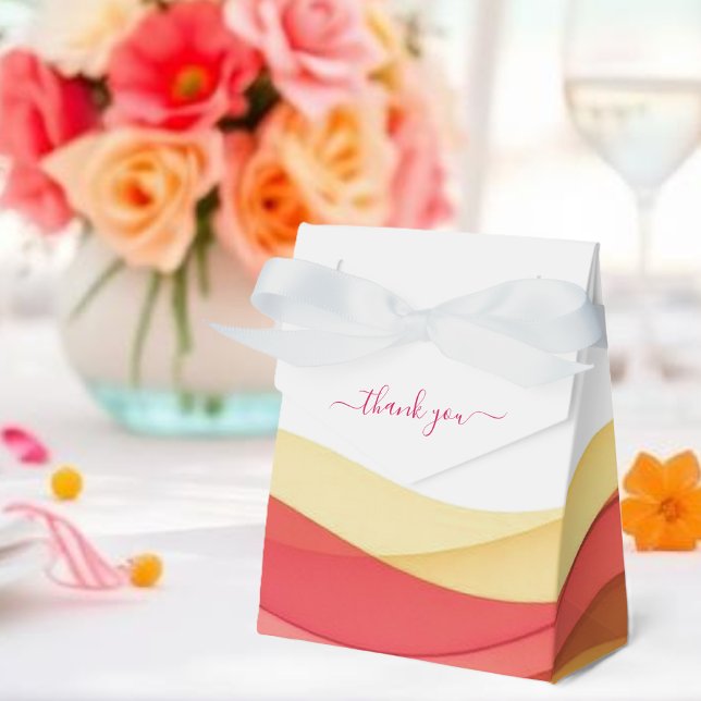 Solnedgångsfärgade vågor Bröllagspresentlådor Presentaskar (Sunset Color Waves Wedding Favor Boxes )
