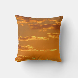 Solnedgångsfoto Ljust Orange Gul Moln Sky Kudde