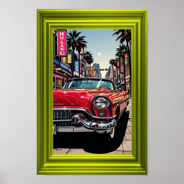 Solnedgångsgatan – Klassisk Cabriolet Poster (Framsidan)