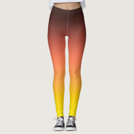 Solnedgångsgradient Gul Orange Ombre Atletisk Yoga Leggings