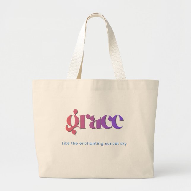 Solnedgångsgradient Typografi Toteväska Jumbo Tygkasse (Framsidan)