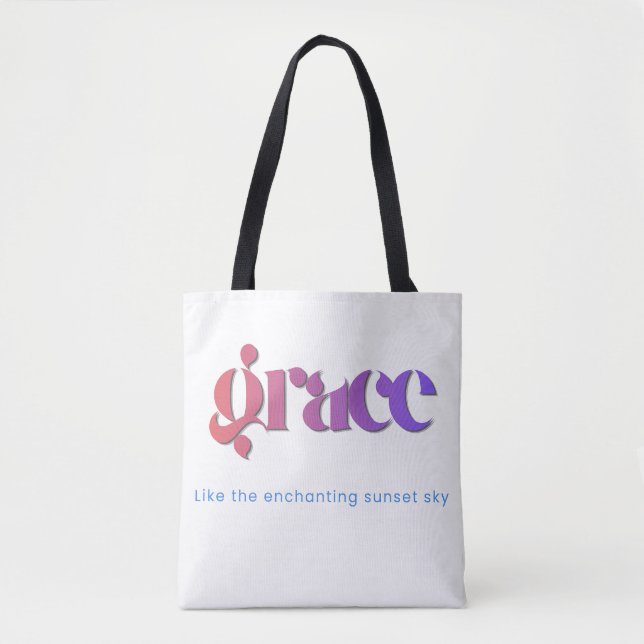 Solnedgångsgradient Typografi Toteväska Tygkasse (Framsida)