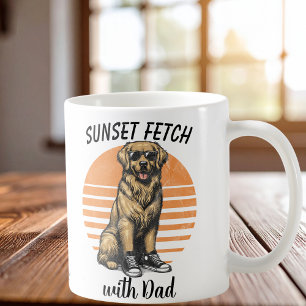 Solnedgångshämtning/ Golden Retriever Kaffemugg