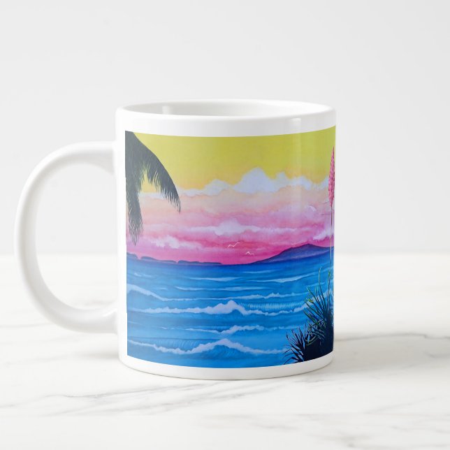 Solnedgångshav  jumbo mugg (Vänster)