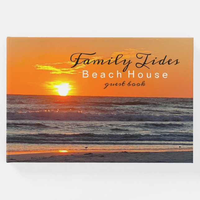 Solnedgångshyra för fotoboeach-förångning gästböcker (Framsida)