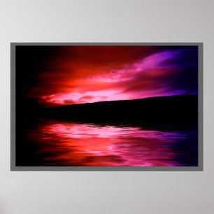 SolnedgångSilhouette Poster