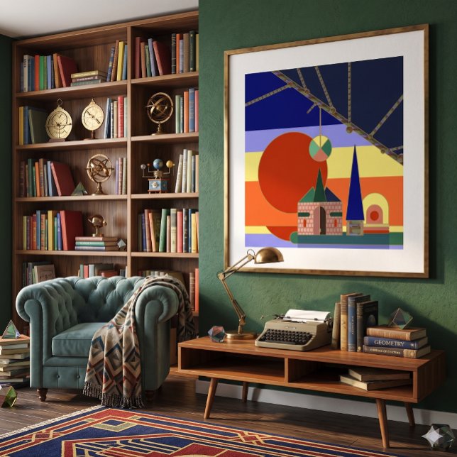 Solnedgångsknut 5W Poster (AI interior visualization - art is not AI)