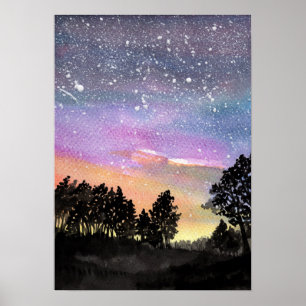 Solnedgångskogen Poster