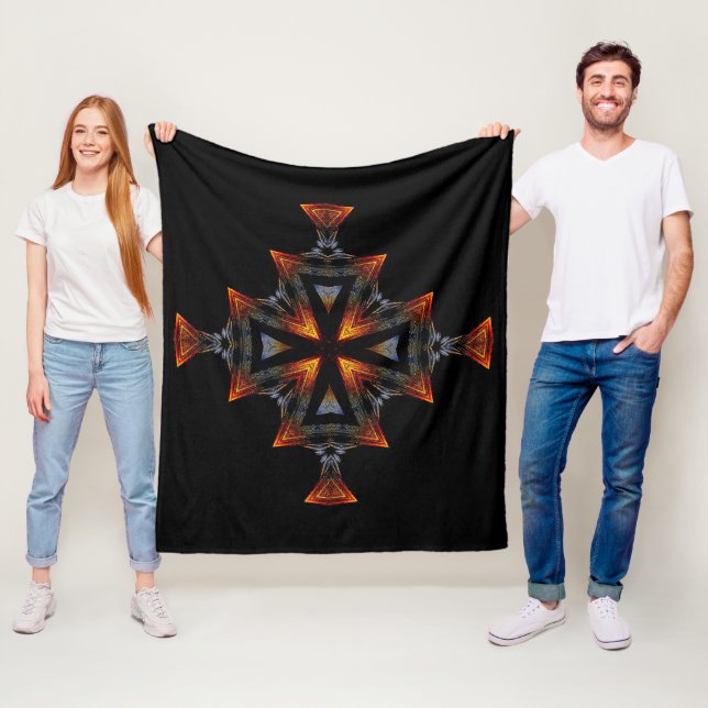 Solnedgångskors Fleecefilt (På plats)
