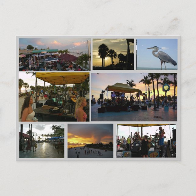 Solnedgångskort Firande - i Fort Myers Beach Vykort (Framsida)