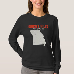 Solnedgångskullar Missouri USA Stat Amerika Resa M T Shirt