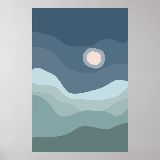 Solnedgångslandskap Poster (Framsidan)