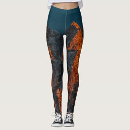 Solnedgångsljus på majestätiska berg leggings