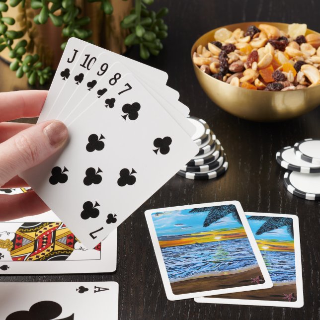 Solnedgångsmålning av Alfred Fox Casinokort (På plats)