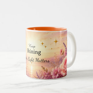 Solnedgångsmugg med blommotiv Två-Tonad mugg