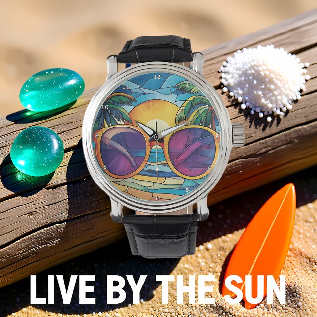 Solnedgångsnyanser & Tropiska tidvatten  Strand Armbandsur (Skapare uppladdad)