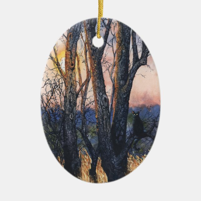 Solnedgångsornament Julgransprydnad Keramik (Framsidan)