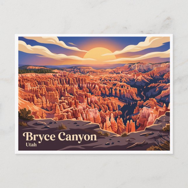 Solnedgångspunkt Bryce Canyon Utah Vykort (Framsida)