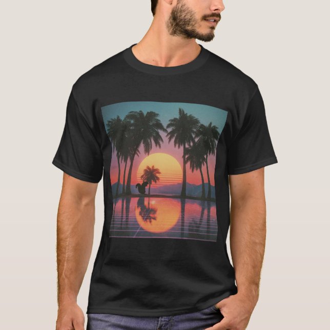 Solnedgångsreflektioner med ekorre t shirt (Framsida)