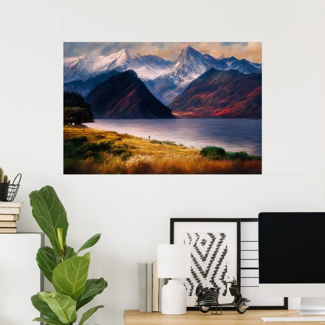 Solnedgångsreflektioner Poster (Hemmakontoret)