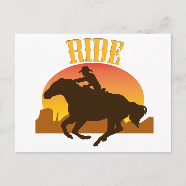 Solnedgångsritt Vykort (Framsida)