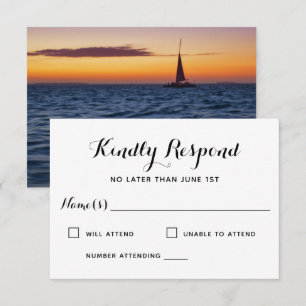 Solnedgångssegel Modern Nautilus Bröllop RSVP OSA Kort