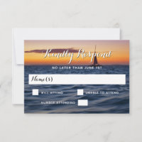 Solnedgångssegel Modern Nautilus Bröllop RSVP