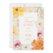 Solnedgångssoaré Elegant blomster Orange, Rosa & G