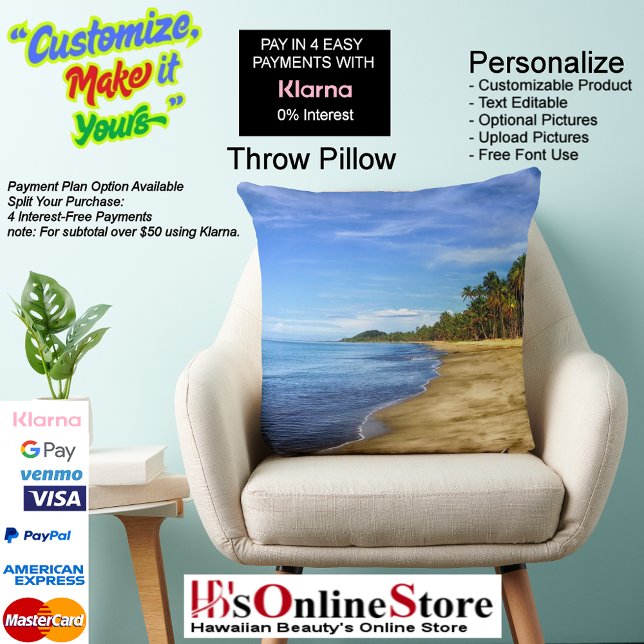 Solnedgångsstrand Polyester Stor Kuddslump 7 Kudde (Sunset Beach Polyester Large Throw Pillow 7.)